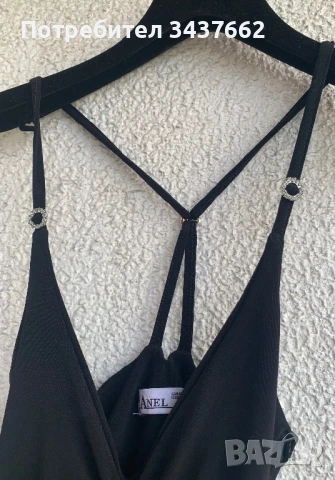 Рокля черна асиметрична, снимка 2 - Рокли - 50837489