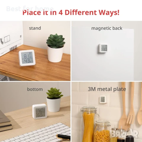 SwitchBot Bluetooth цифров  стаен термометър, хигрометър за вътрешна употреба, снимка 8 - Друга електроника - 51168744