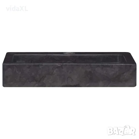 vidaXL Стенна мивка черна 38x24x6,5 см мрамор, снимка 4 - Мивки - 56146145