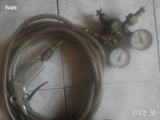 EWO-Немски Профи Пистолет почистване ръжда с въздух от компресор Комплект-10м Маркуч/Редуцир Вентил, снимка 13 - Компресори - 44670563