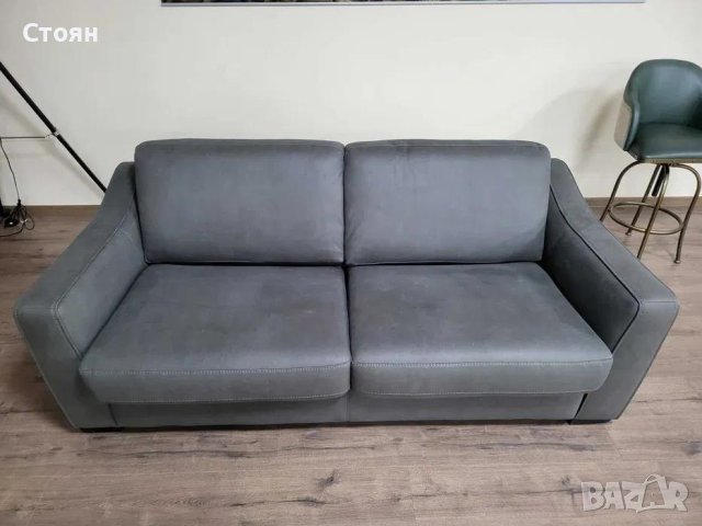 Тъмно сив диван от плат с функция сън "Myriad", снимка 12 - Дивани и мека мебел - 42514415