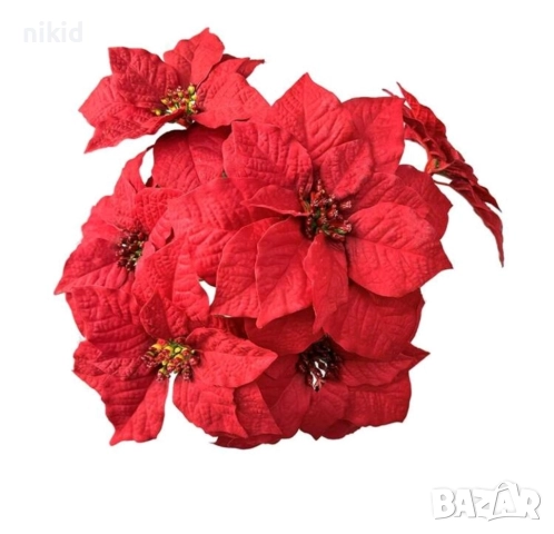 2 части Дълго листо Коледна Звезда Poinsetia силиконов молд вейдрър форма декор фондан шоколад и др., снимка 2 - Форми - 51734732