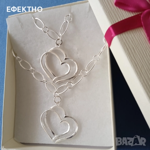 Дамско сребърно колие/ ланец/ комплект/ гривна. Различни модели., снимка 5 - Бижутерийни комплекти - 14607481