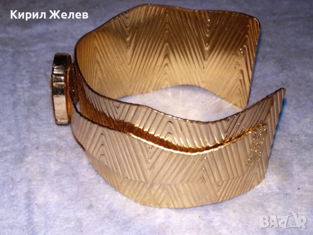 ЕФЕКТНА ПОЗЛАТЕНА РЕГУЛИРУЕМА ВИНТИДЖ АРТ ГРИВНА от БЛАГОРОДНА СТОМАНА с ПОЛИРАН КРИСТАЛ 10985, снимка 7 - Гривни - 41101251