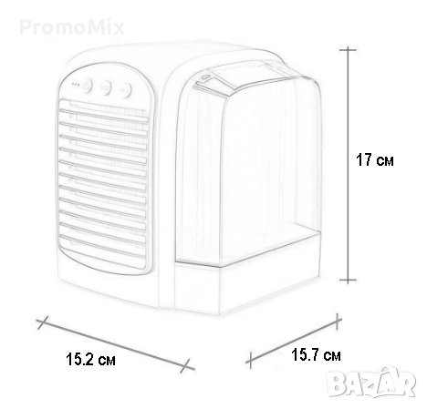 Мини въздушен охладител Air Conditioner WT-F10 3 скорости вентилатор с вода LED светлини преносим ох, снимка 8 - Вентилатори - 41942378