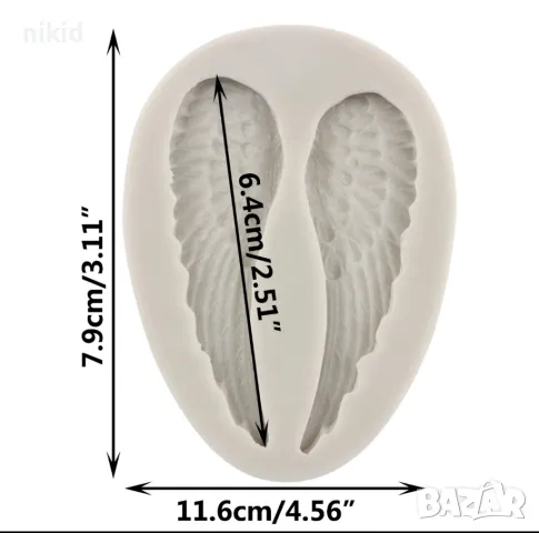 2 тесни крила крило силиконов молд форма фондан гипс шоколад, снимка 5 - Форми - 39217178