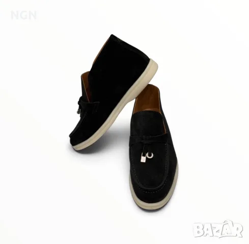 Луксозни дамски лоуфъри LP от черен естествен велур., снимка 7 - Дамски ежедневни обувки - 55829006