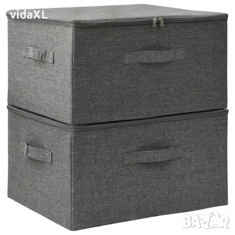 vidaXL Кутии за съхранение, 2 бр, текстил, 43x34x23 см, антрацит