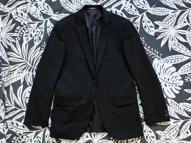 Черен костюм вискоза Andrews 48/M - обличан веднъж, снимка 5 - Костюми - 53288866