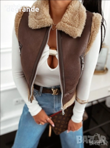 Дебел дамски елек с Каракул , снимка 3 - Елеци - 52667960