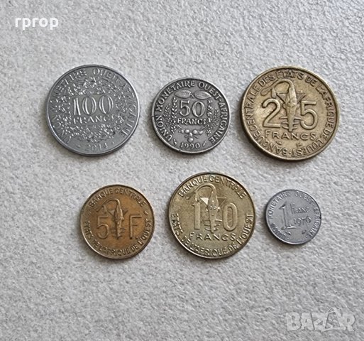 Западна Африка. 1, 1 ,5 ,25, 50 и 100 франка . 6 бройки