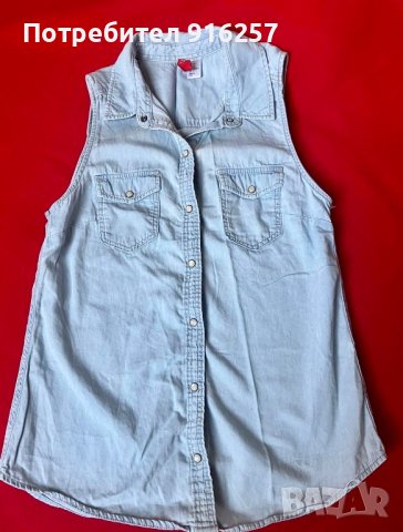 Дънкова лятна ризка, снимка 5 - Ризи - 41366362