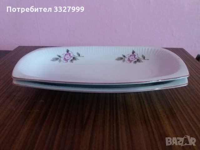 стара порцеланова елепсовидна чиния, снимка 3 - Чинии - 36106428