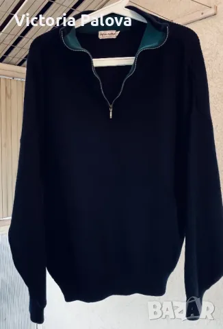 Качествен пуловер унисекс HESSNATUR тройер яка с цип, снимка 2 - Пуловери - 48802369