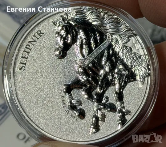 1 унция слейпнир кон sleipnir инвестиционна сребърна монета