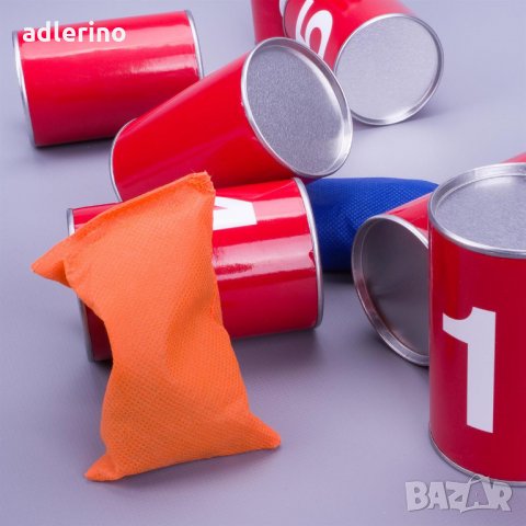 Забавна игра за малки и големи, Уцели кенчето, 10 кенчета, 3 сакчета, снимка 4 - Други игри - 34459237