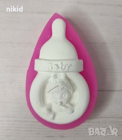 Бебе в Биберон силиконов молд форма фондан шоколад гипс, снимка 2 - Форми - 36163202