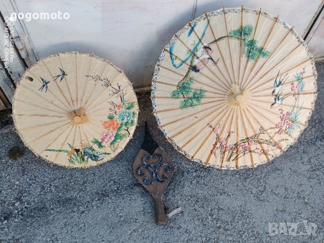 Стари, стар, ретро, винтидж, арт, старинен, азиатски чадър от бамбук, снимка 9 - Антикварни и старинни предмети - 44450546