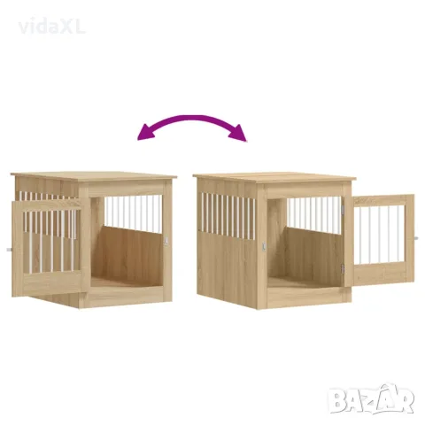 vidaXL Клетка за куче мебел, сонома дъб, 64,5x80x71см, инженерно дърво, снимка 10 - За кучета - 56148082