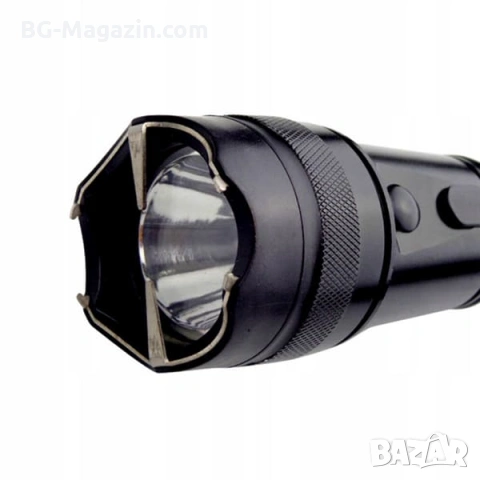 Мощен тактически електрошок кучегон за самоотбрана от кучета нападение хора LED фенер акумулаторен, снимка 6 - Екипировка - 53032357