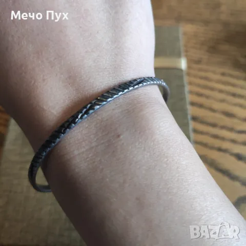 Стара сребърна гривна (303), снимка 4 - Гривни - 49605290