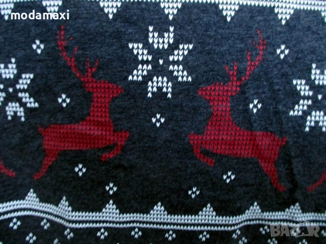 3XL/4XL Нова  блуза в сиво с еленчета, снимка 3 - Блузи с дълъг ръкав и пуловери - 52795181