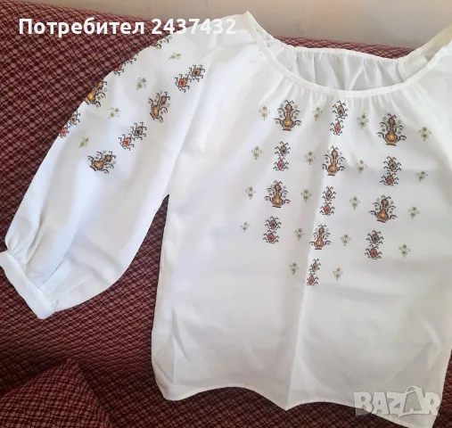 Ръчно шита дамска риза с бродерия – уникална