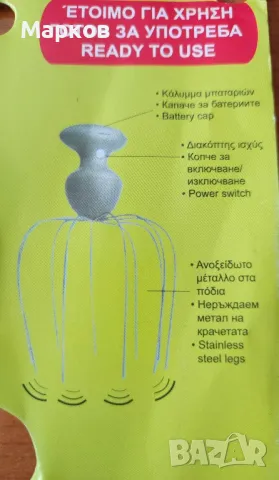 Ръчен / на Батерии/ Масажор за Глава, снимка 6 - Масажори - 50252613