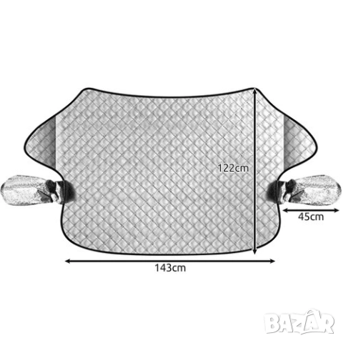 Покривало за предно стъкло на кола против замръзване - с магнити за стабилност, снимка 5 - Аксесоари и консумативи - 52542533