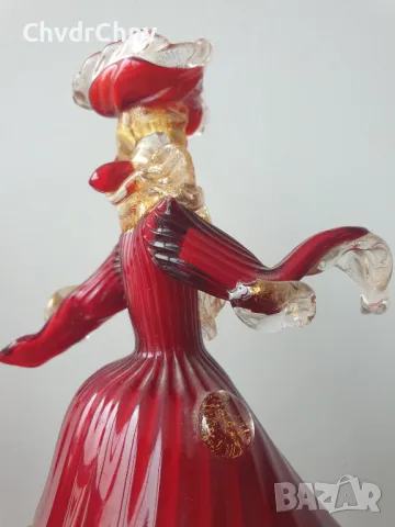 Murano стъкло статуетки 21см/2бр Мурано стари венециански стъклени фигури/танцьори-злато, снимка 10 - Статуетки - 50372542