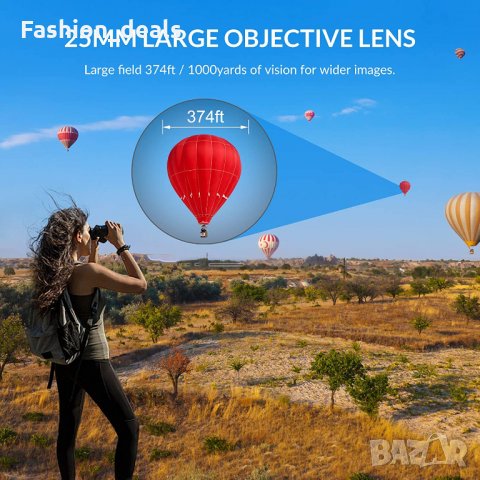 Нов Компактен бинокъл 10X25 HD за възрастни и деца наблюдение, туризъм, снимка 6 - Други спортове - 34405227