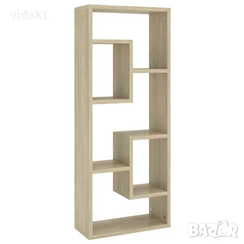 vidaXL Стенен рафт, дъб сонома, 36x16x90 см, инженерно дърво