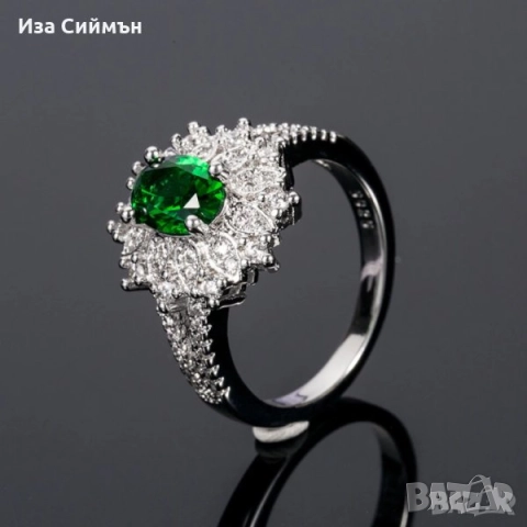 Сребърни пръстени с марказит, рубин, изумруд, сапфири, кристали, аметист, смарагд,, снимка 5 - Пръстени - 34818980