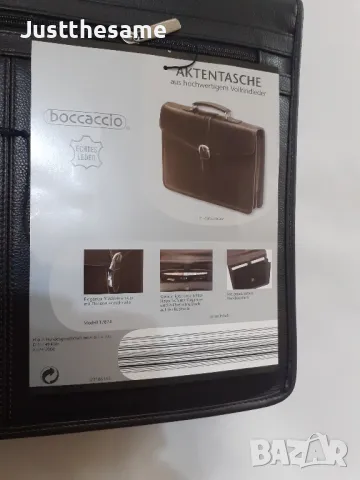  Елегантна чанта за документи и лаптоп от естествена телешка кожа Boccaccio, снимка 4 - Чанти - 47302592
