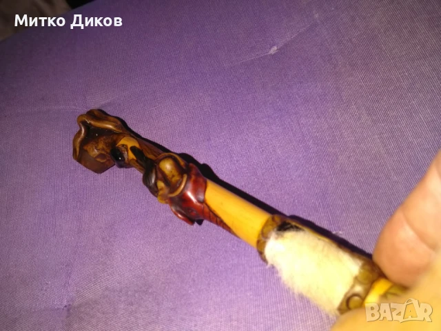 Дървена лула ръчна изработка 203мм като нова, снимка 5 - Лули - 51095196