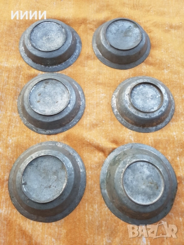 Възрожденска бакърена чиния паница 6 бр, снимка 2 - Антикварни и старинни предмети - 52750392