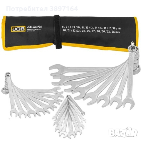 Комплект Немски Звездогаечни Ключове JCB 25 бр, 6-36 мм, снимка 2 - Ключове - 44688465