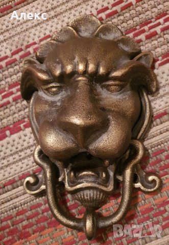 Масивно чугунено чукало за порти, лъв–1.6кг , снимка 4 - Входни врати - 28849975