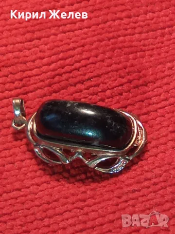 ЗЛАТНО ДУБЛЕ ПОЗЛАТЕН АРТ ДЕКО МЕДАЛЬОН с ЧЕРЕН ОНИКС 9694, снимка 8 - Колиета, медальони, синджири - 29572527