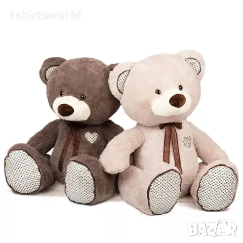 Нов голям плюшен Мечок, 120 см с глитер на лапите и ушите, снимка 3 - Плюшени играчки - 48330926