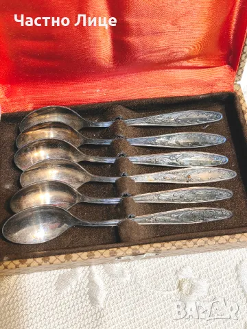 Прекрасен Комплект Оригинални Руски Соц СССР Мелхиор Лъжички 1970те г, снимка 2 - Антикварни и старинни предмети - 48426128