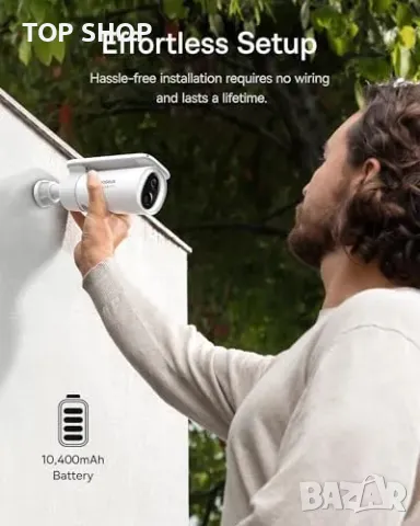 Нова Слънчева камера за видеонаблюдение 2K, водоустойчива, WiFi соларна, снимка 2 - IP камери - 49335207