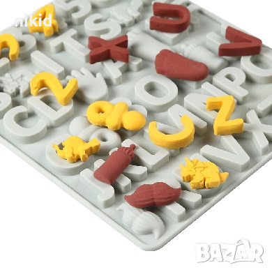 2,8 см Латиница азбука букви латински цифри числа ръка крак шише силиконов молд форма гипс шоколад , снимка 5 - Форми - 36438745