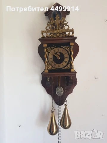 Холандски механичен стенен часовник, снимка 7 - Антикварни и старинни предмети - 50734861