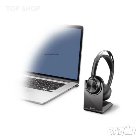 Безжични слушалки Poly Voyager Focus UC  USB-A - Със стойка, снимка 5 - Bluetooth слушалки - 48732234