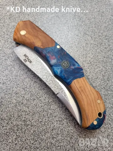 Сгъваем нож ръчно изработен от D2 стомана, снимка 3 - Ножове - 49960334