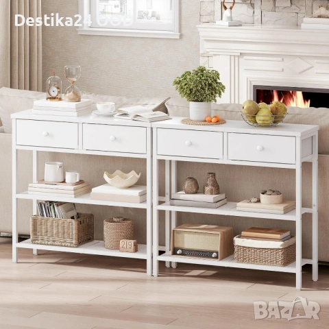 Модерно бяло шкафче за съхранение с чекмеджета и рафтове, снимка 9 - Шкафове - 53417734