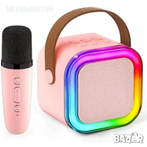 Мини Bluetooth колонка Smart Technology K12, 2 Безжични микрофон, RGB, USB