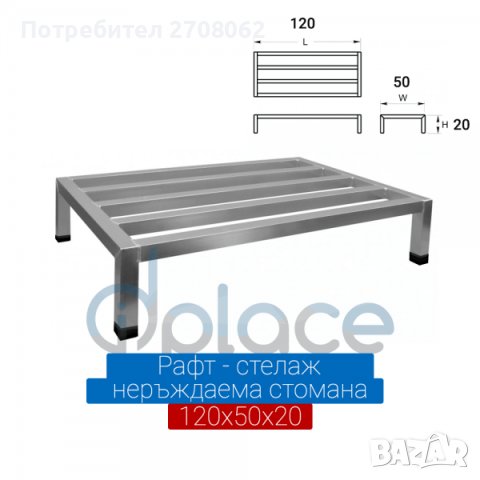 Рафт - стелаж от неръждаема стомана рафтове 3 размера, снимка 2 - Обзавеждане на кухня - 41801604