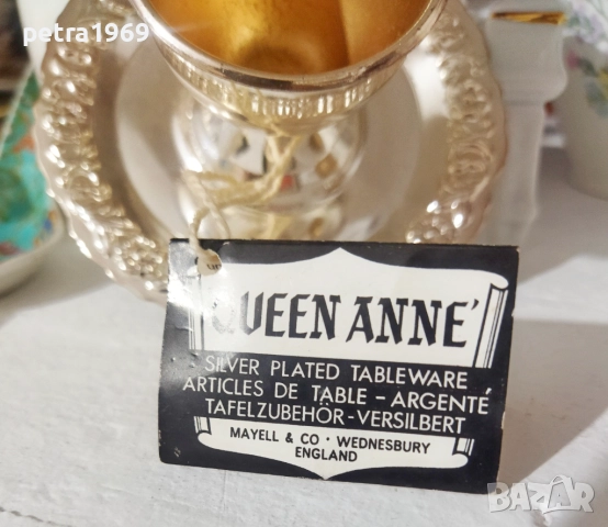 Английска посребрена поставка за яйце, коктиера, на Queen Anne, снимка 7 - Аксесоари за кухня - 51953972